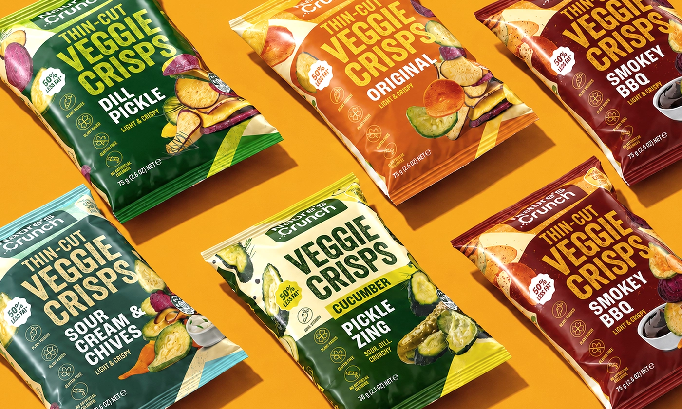 food packaging design mixed veggie crisps
