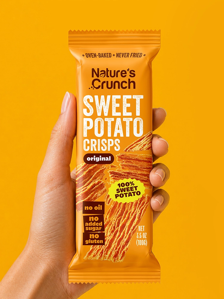 sweet potato crisps packaging design
