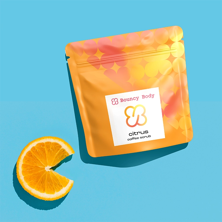 Bouncy Body — Vibrant Coffee Scrub Packaging Series